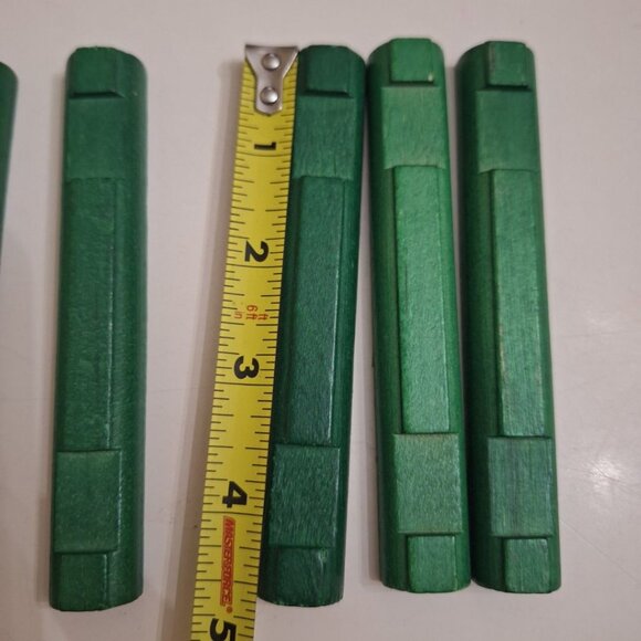 Lincoln Logs Wooden Flat Green Replacement Piece 2 Notch 4.5 Inch Short Set of 5 - Picture 5 of 6